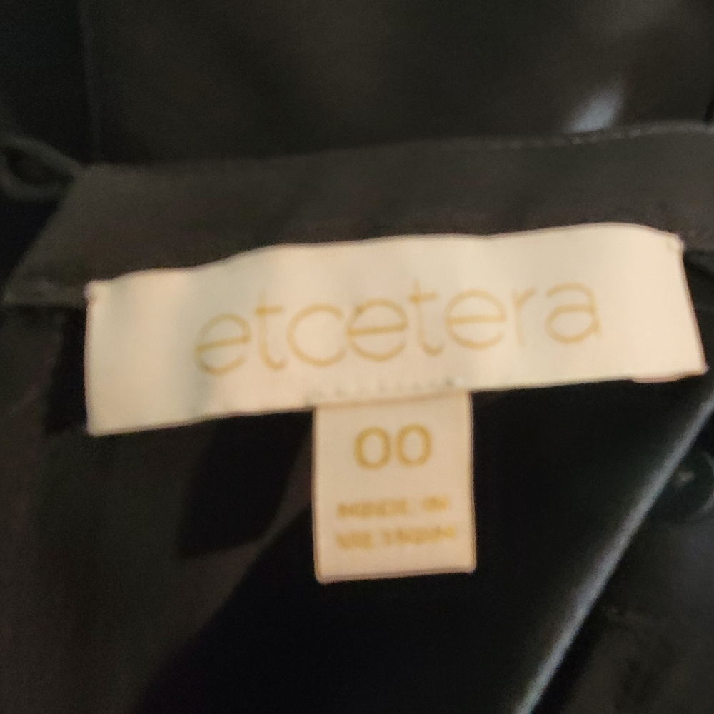 NWOT Etcetera Black Chiffon Sleeveless Blouse SIZE 00 - Picture 8 of 10